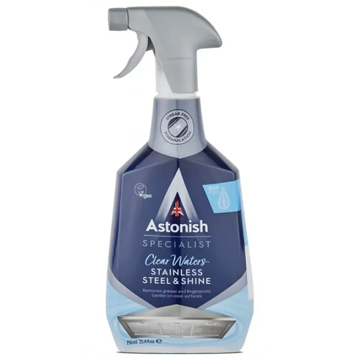 Засіб для чищення і полірування виробів з нержавіючої сталі Astonish Stainless Steel&Shine, 750мл (211193) - 